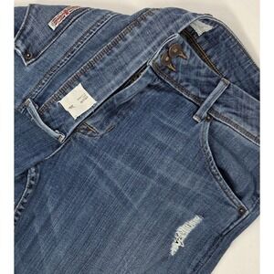 Hudson Collin Jeans Womens Size 32 Blue Skinny Ankle Distressed Medium Wash 31"